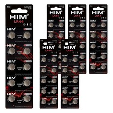 힘 알카라인 코인건전지 LR44, 10개입, 6개