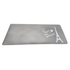 激厚12mm 減壓皮革地墊 長款, 愛在巴黎 灰色 + 白色