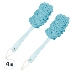 方塊搓背沐浴巾, 藍色, 4個, 1入