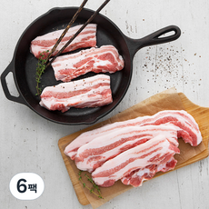 도드람 한돈 1등급 두꺼운 삼겹살 구이용 (냉장), 1kg, 6팩