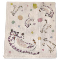 Nawrap 抹布 慵懶貓, 35x40cm, 100%棉, 1條