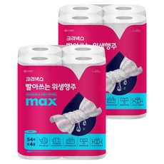 크리넥스 빨아쓰는 위생행주 MAX 핑크 54매, 4롤, 2개