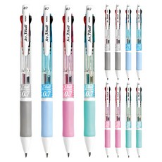 JAVAPEN Jet3 Ball 0.7 多色筆 4p, 筆身(白色 + 天藍色 + 粉色 + 薄荷綠), 3組