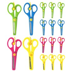 DOnG-A Pms 塑膠圓頭剪刀 4款 x 2入, 綠色, 藍色, 粉紅色, 黃色, 2套