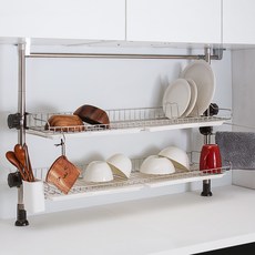 Dadaliving 頂天立地雙層餐具瀝水架, 混色