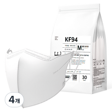 다나마스크 다나 오브 뷰티라인 새부리형 마스크 중형 KF94, 30개입, 4개, NO 1 블랑 화이트