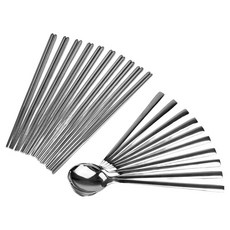 퀸센스 차밍 숟가락 앤 진공 젓가락, 숟가락 10p + 젓가락 10p, 1세트