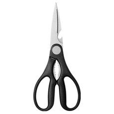 鑫吉美 魚蟹肉剪刀, 輕鬆剪開魚蟹外殼，享受美味海鮮，廚房必備好幫手, 1入, 黑色, 全長19.5cm