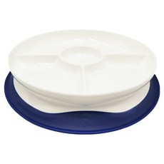 OXO tot 好吸力分隔餐盤, 海軍藍, 1個