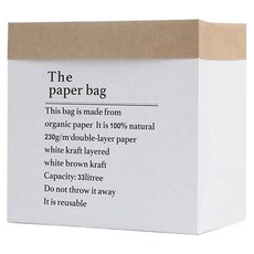 Mihwabujang 牛皮紙花盆植物花瓶禮物包裝袋手提袋, 05 白色 中, 6個