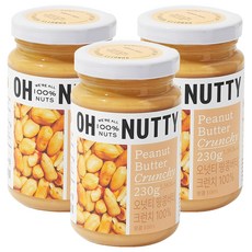 오넛티 땅콩버터 크런치 100%, 230g, 3개