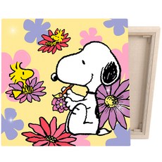 아이러브페인팅 피너츠 DIY CUBIC PAINTING 2525cm, 꽃그림 스누피, 1개