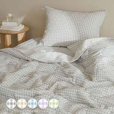 amante Honey Dew格紋泡泡紗波紋絎縫棉被, Happy Gray