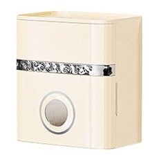 輕奢衛浴紙巾盒 雙層置物 磁吸式開門 ABS材質, 奶銀, 1個