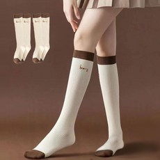 Adelin 女士長筒及膝襪 簡約皮拉提斯瑜珈長襪, 象牙白, 2個