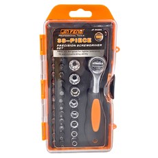 JIN FENG 棘輪板手套筒起子 38件組, 精密螺絲刀套組, 1盒