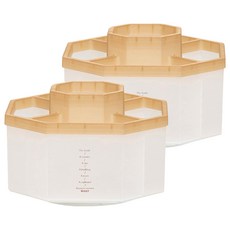 투코비 다용도 360도 회전식 펜홀더 수납정리함, 반투명 브라운, 2개