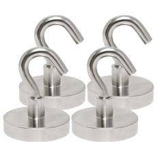 釹磁鐵掛鉤 48mm TJ10T, 銀色, 4個