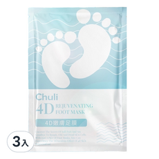 CHULI 初梨 4D嫩足膜-告別粗糙老繭 重現嬰兒般柔嫩雙足 讓雙腳煥然一新, 1雙, 3包, 34ml