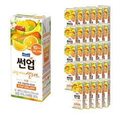 썬업 과일야채샐러드 혼합쥬스 녹황, 200ml, 48개