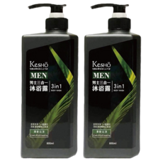 KeSHO 男士三合一沐浴露 清新沁涼 全效潔淨, 800ml, 2瓶
