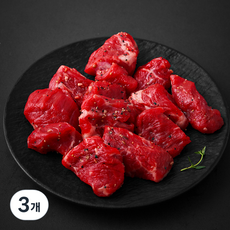 미국산 척아이롤 시즈닝 큐브 스테이크 (냉장), 3개, 180g