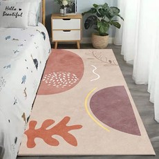 北歐風幾何臥室地毯 抽象海草 聚酯纖維, 120 × 40cm