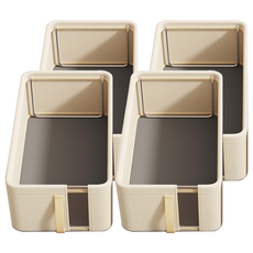 小麥購物 可折疊牛津布網紗鋼架收納盒 L391, 米色, 4個