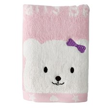 Gemini 雙星毛巾 美國棉星空小熊系列浴巾 68x137cm 粉色 100%純棉, 1條