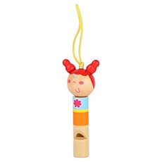 德德小品集 木製人物哨子,辮子妹,1入 - 可愛造型，安全無毒，激發孩子創造力