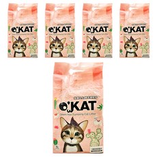 O'KAT 美喵人生 條狀豌豆凝結砂, 6L/2.5KG, 天然可生物分解豌豆纖維製成, 文青薔薇, 5包