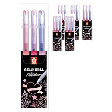 GELLY ROLL 原子筆3件組 1.0mm, 紅寶石紅, 珍珠粉, 紫水晶紫, 6套