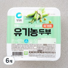 청정원 유기농 두부 찌개용, 300g, 6개