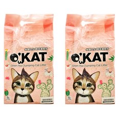 O'KAT 美喵人生 條狀豌豆凝結砂, 6L/2.5KG, 天然可生物分解豌豆纖維製成, 文青薔薇, 2包