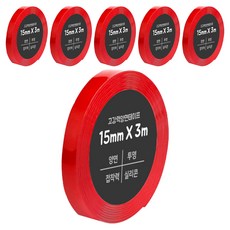 다다 초강력 실리콘 아크릴 폼 양면테이프 15mm x 3m, 6개