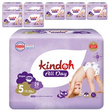 kindoh 全天乾爽黏貼型尿布, 第5階段, 224片