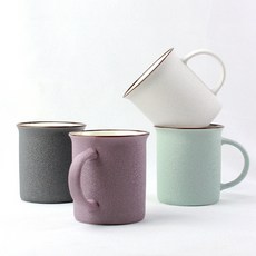 로얄보덴 엠보 머그컵 320ml x 4종 세트, 블랙, 화이트, 퍼플, 민트, 1개