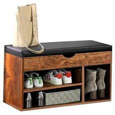 E家工廠 穿鞋椅 換鞋櫃 收納換鞋椅 儲物凳 穿鞋凳 收納凳 換鞋凳 80 x 30 x 46cm 老虎皮色, 3層