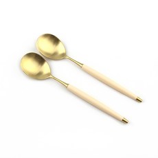 Bogen 르비앙 金色餐具沙拉匙, 米色, 2個