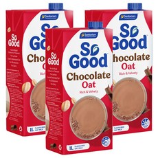 So Good Basic系列 可可燕麥奶 植物奶 全素可食, 3瓶, 1L