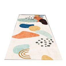 北歐風幾何臥室地毯，水晶絨，厚度5~7mm, 120 x 40cm, 五彩石