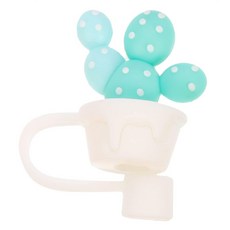 防塵吸管套 仙人掌 Set 10個 矽膠材質 防蟲防飛沫, 1組