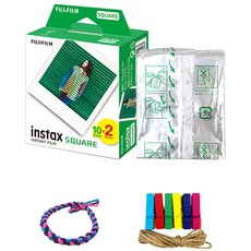 instax 拍立得 square空白底片 30張+隨機髮圈+彩虹裝飾繩, instax 方形膠片, 1套