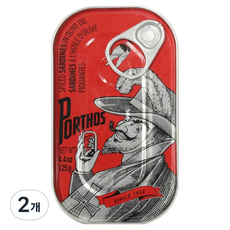 포르토스 올리브오일 스파이스드 정어리 통조림, 125g, 2개