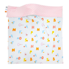 PiYOPiYO 黃色小鴨 雙面安撫逗趣毯 表層柔軟觸覺顆粒 84 x 115cm, 粉色