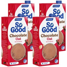 So Good Basic系列 可可燕麥奶 植物奶 全素可食, 4瓶, 1L