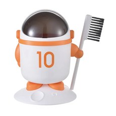 HENRAY 桌面垃圾桶 大開口設計 附毛刷 太空人, 太空人 橘色 + 白色 + 黑色, 1個