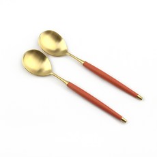 Bogen 르비앙 金色餐具沙拉匙, 胡蘿蔔色, 2個