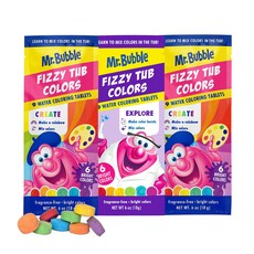 Mr.Bubble Fizzy Tub Colors袋裝孩童彩色泡澡錠, 17.7g, 3包