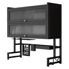 HOUDER 雙層帶門水槽瀝水架, 黑色, 2層, 1個